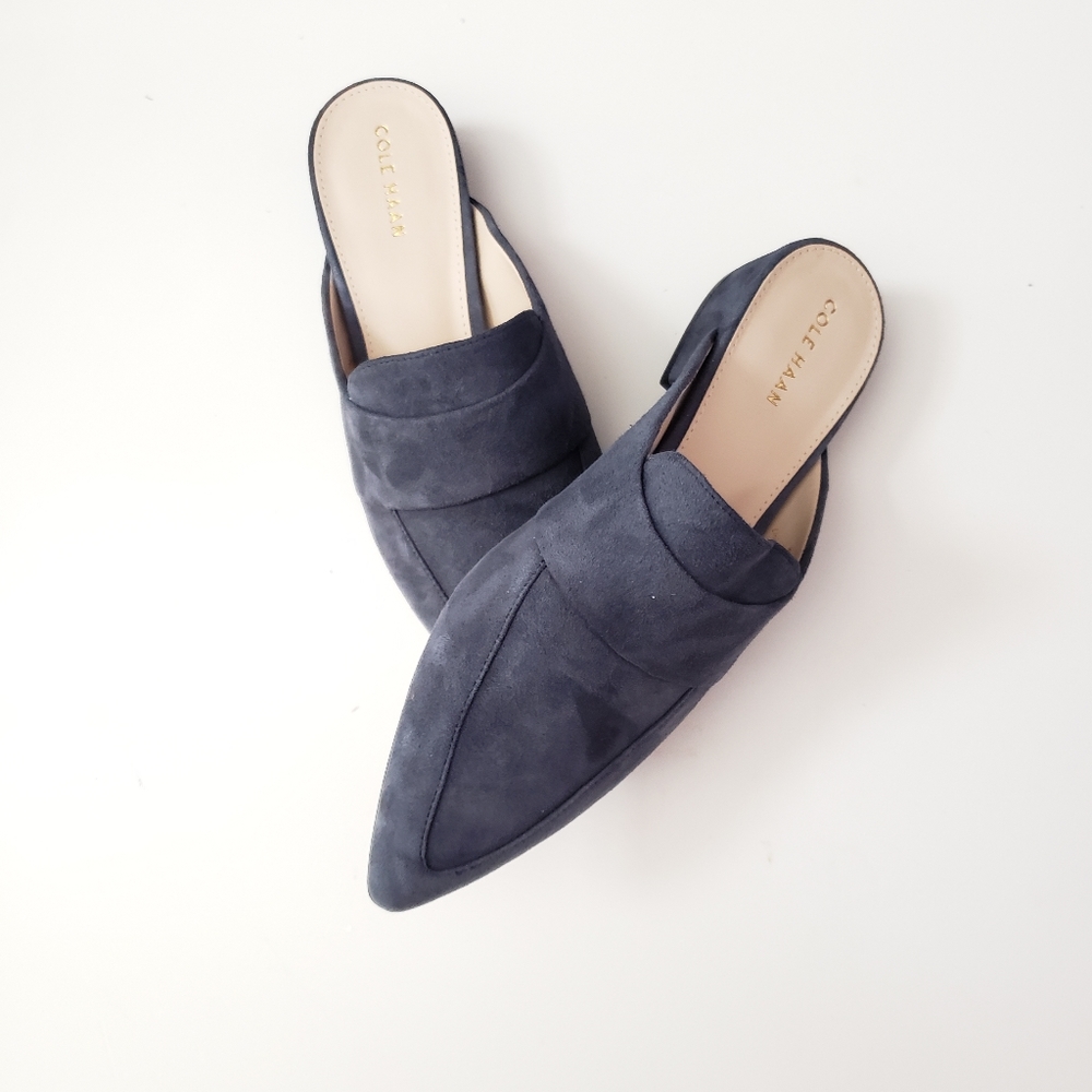 Cole Haan Blue Velvet Slippers
